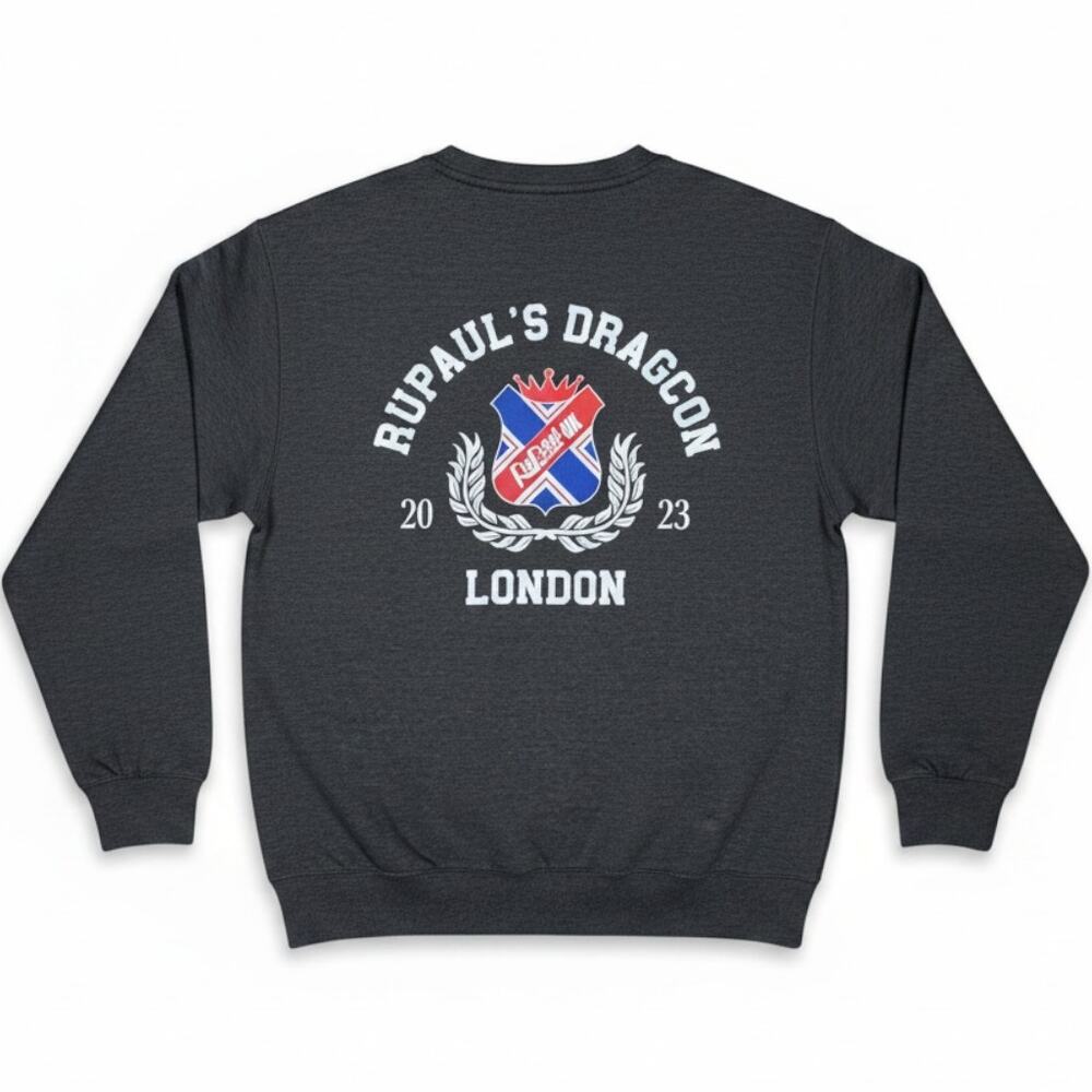 Rupauls Drag Race Drag Con UK London Men's Small Dark Gray Crewneck Sweatshirt